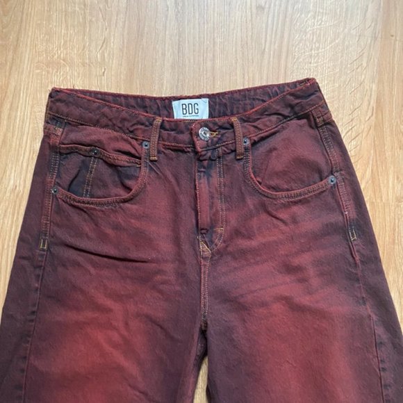 BDG Denim - BDG Jeans Urban Outfitters Wide Leg Baggy Red Wash Jeans